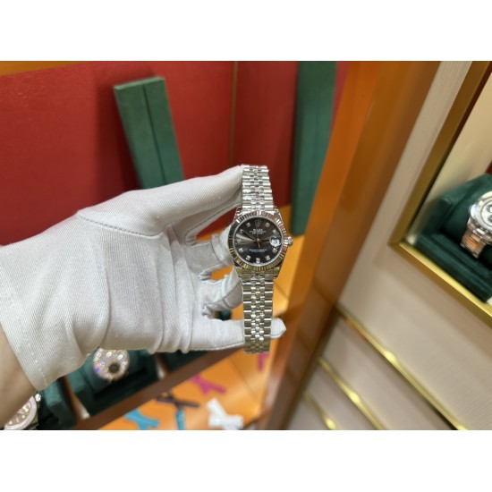 劳力士铅灰色日志31mm316L精钢材质进口全自动机械机芯