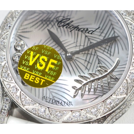 实拍 VSF最新力作 原版复刻 市场顶级狠货 风情万种的海边棕榈——萧邦HAPPYSPORT系列女士腕表！此款是肖邦旗下最具代表性的腕表名为快乐钻系列最有特色是夹层玻璃的五颗钻石产生自旋犹如舞蹈！特殊字面打造，满足不同个性的需求！搭配进口9015机芯机械（零返修）！直径36毫米，在女表上可以说是福音多了一款蓝气球除外的经典腕表！VSF诚意之作 值得女神拥有！