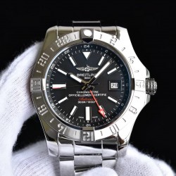 百年灵复仇者二代世界时间腕表（Avenger II GMT）凭借其超级实用的24小时第二时区显示功能脱颖而出，结合双向旋转表圈更可读取第三时区时间。与正品一比一复刻超级坚固的真正瑞士进口316L精钢表壳配备侧面加固防护装置（表壳直径43mm，厚度12.2mm），GF承诺每一块表都做到100%三度防水测试，搭载性能稳定的海鸥2836自动上弦机械机芯。经防滑设计的坚固表冠可提供便捷高效的功能调校。GF精品在此，你还在犹豫什么？