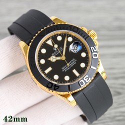 C厂 劳力士 ROLEX FC1 游艇名仕YACHT-MASTER 42mm 新品白游艇。正品开模，双向旋转外圈，不再松松垮垮，力度手感正品调教；亚洲手腕尺寸橡胶胶带按正品工艺包覆金属片，搭载2824全自动机械机芯 持久耐用且舒服；表壳上的钢印跟正品一样，不是普通刻字