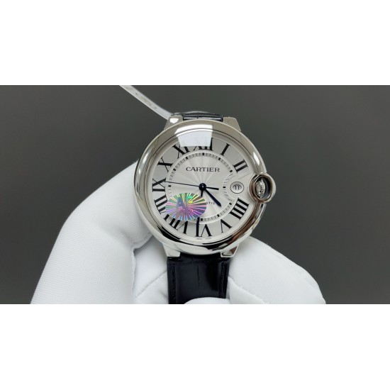 今日推荐卡地亚 蓝气球 白壳白面 鳄鱼皮 42mm  2892机 顶级品质 出货实拍✈️