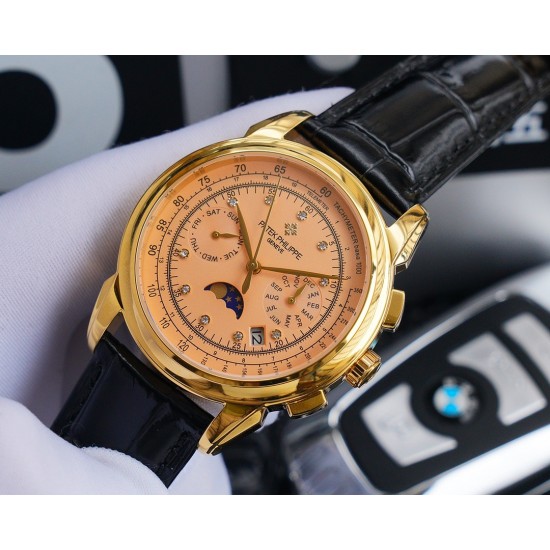 新款 百达翡丽 (实拍图)Patek Philippe 贵族的艺术品!搭配进口9100多功能机芯(0返修)功能(24小时,星期,星辰,月份)进口316精钢!搭配意大利进口小牛皮!原装折叠扣!尺寸42mm。耐磨防刮蓝宝石玻璃!超强防水50米!简约而不简单!你永远无法拥有一块百达翡丽,你只是在替你的后代保管他. ( 慎重承诺 : 产品实物光泽手感更佳精湛 字盘刻度栩栩如生 壳套工艺都是宗师级别轻身检验 加上新时代机器高技锻造 上手震撼尊贵非凡。你值得拥有!⚠️请认准独家品质 新款 百达翡丽 (实拍图)Patek Philippe 贵族的艺术品!搭配进口9100多功能机芯(0返修)功能(24小时,星期,星辰,月份)进口316精钢!搭配意大利进口小牛皮!原装折叠扣!尺寸42mm。耐磨防刮蓝宝石玻璃!超强防水50米!简约而不简单!你永远无法拥有一块百达翡丽,你只是在替你的后代保管他. ( 慎重承诺 : 产品实物光泽手感更佳精湛 字盘刻度栩栩如生 壳套工艺都是宗师级别轻身检验 加上新时代机器高技锻造 上手震撼尊贵非凡。你值得拥有!⚠️请认准独家品质