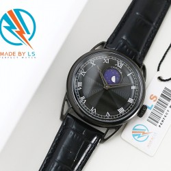 LS精品   2019新款卡地亚独家首发精品男士腕表全自动机械进口2824上下眼改月相（零故障）316L精钢表壳意大利进口牛皮表带配易用针扣 蓝宝石防刮玻璃直径:42mm 厚度12mm 12字位真日月星辰。30米防水‼️