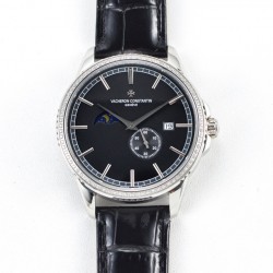 【 VACHERON CONSTANTIN 】江诗丹顿 贵族的艺术品！搭配进口机芯（0返修）台湾厂进口316精钢塑造！字面采用3D油压鱼鳞纹技术，立体感十足，搭配意大利进口小牛皮！耗时6个月打造壳身 堪称完美无缺，尺寸41mm。耐磨防刮蓝宝石双卜玻璃！超强防水50米！江诗丹顿历经风雨一直以来都是销量冠军，独特而奢华的设计风格广受好评，是成功魅力人士的首选，怒荐！