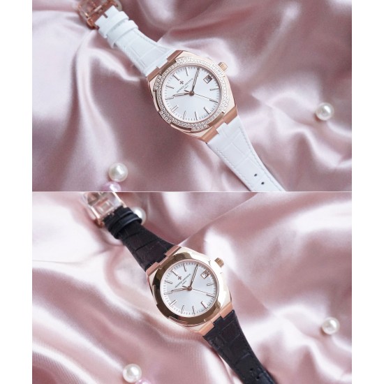 ★实拍 女神推荐款【Vacheron Constantin江诗丹顿】纵横四海系列OVERSEAS女款小号型【表壳】表径3610.8mm 质感细腻大方 84颗圆形切割施华洛水钻璀璨夺目 蓝宝石镜面永不刮花【表盘】大三针的设计 简约大方 旭日纹缎面拉丝的工艺处理 深邃优雅 18k金时标均带白色夜光涂层【机芯】CITIZEN8系列改Cal.5300机芯(机芯稳定零返修 )后原装18k纳米镀金质摆陀【表带扣】半马其他十字三片折叠式表扣 进口牛皮表带越欣赏 越懂欣赏 ★实拍 女神推荐款【Vacheron Constantin江诗丹顿】纵横四海系列OVERSEAS女款小号型【表壳】表径3610.8mm 质感细腻大方 84颗圆形切割施华洛水钻璀璨夺目 蓝宝石镜面永不刮花【表盘】大三针的设计 简约大方 旭日纹缎面拉丝的工艺处理 深邃优雅 18k金时标均带白色夜光涂层【机芯】CITIZEN8系列改Cal.5300机芯(机芯稳定零返修 )后原装18k纳米镀金质摆陀【表带扣】半马其他十字三片折叠式表扣 进口牛皮表带越欣赏 越懂欣赏
