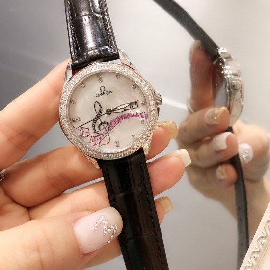 欧米加OMEGA女士腕表 进口石英机芯 316L精钢表壳 直径34mm厚8mm