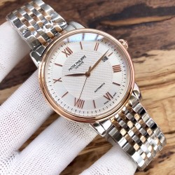 百达翡丽--Patek Philippe优雅绅士，高雅品位全自动机械机芯316L精钢表壳矿物强化玻璃镜面尺寸：直径40mm 厚度13mm