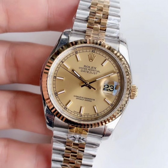 劳力士 ROLEX DATEJUST 日志型36mm系列腕表，搭载全自动机械机芯，精钢表带！