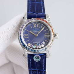 萧邦新款chopard Happy Sport系列之彩钻腕表，以精钢搭配钻石，凝固刹那时刻，绽放隽永气质！精彩细节：1⃣️搭载与众不同的珍珠贝母字面，纹理和放射出来的光晕实属完美。2⃣️表盘搭配7颗快乐彩钻，采用施华洛世奇水晶，颗颗饱满闪烁！每一个颗的底座都是精雕细琢，以求实现正品钻珠那一致的旋转运动的效果！3⃣️壳套316L精钢表壳两侧均镶嵌顶级施华洛世奇水晶，颗颗火彩熠熠，色泽白净透亮4⃣️搭配海鸥2892机芯机械！AN Factory精品之作 时间总让人惊喜不断 您绝对值得拥有！欢迎您的品鉴！