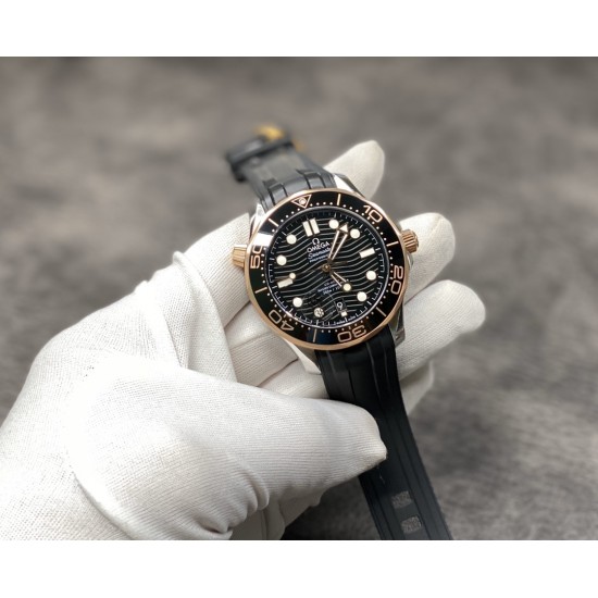 【VS出品】欧米茄 海马300M 316精钢材质打造！玫瑰金，胶带款！8800机 42MM！出货实拍