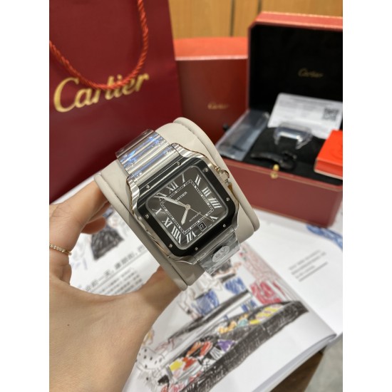 BV 出品-卡地亚SANTOS系列腕表 又添新成员了技术特点:1⃣️镜面:蓝宝石玻璃表镜2⃣️表带:精钢表链、意大利牛皮表带3⃣️表壳:精钢、ADLC碳镀层4⃣️表冠:精钢表冠、镶嵌黑色多切面合 成尖晶石5⃣️表盘:黑色6⃣️尺寸:47.5X39.8X9.38mm7⃣️机芯:进口9019机 BV 出品-卡地亚SANTOS系列腕表 又添新成员了技术特点:1⃣️镜面:蓝宝石玻璃表镜2⃣️表带:精钢表链、意大利牛皮表带3⃣️表壳:精钢、ADLC碳镀层4⃣️表冠:精钢表冠、镶嵌黑色多切面合 成尖晶石5⃣️表盘:黑色6⃣️尺寸:47.5X39.8X9.38mm7⃣️机芯:进口9019机
