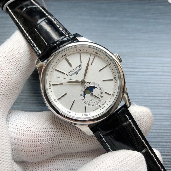 2019浪琴官网新品v2版本浪琴 LONGINES L33 名匠系列月相 市场上唯一一家官方1:1复刻版本，不惜成本[强]升级瑞机壳套字面，原装月相，区别市场普通版本 配置全自动机械机芯，316L精钢，蓝宝石镜面，尺寸39.5mm专柜同步，SJ出品让表又再次刷新高性价比的购表体验
