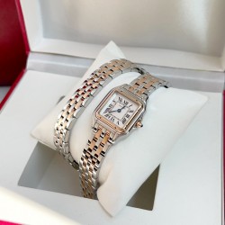 Panthre de Cartier / double chain Width 22mm.Length 30mm. Chain length 44cm卡地亚猎豹系列腕表/双圈表链宽度22mm 长度30mm 链条长度44cm瑞士进口石英机芯，316L精钢表壳表链。蓝晶石表冠，蓝宝石镜面，淬火钢蓝指针，双圈环绕链条，便捷珠宝扣。
