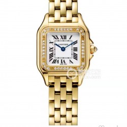 实拍 GF最强女表系列——卡地亚猎豹Panthre de Cartier。华丽而不羁，是Panthre de Cartier猎豹所传达的美学风格。它线条流畅，魅惑动人，柔软服帖于腕间，宛若在肌肤上翩翩起舞。独特的造型彰显成熟优雅、自信动人的女性形象。GF工厂以精湛技艺，原装开模，打造出与正品无异的精美流线表耳，与表壳一体成型。搭载瑞士朗达石英机芯，316L精钢壳套，尺寸：27 x 37毫米，厚度：6毫米，镀银表盘，剑形蓝钢指针，100%三度防水。搭配专柜旅行包装物料。