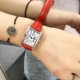 浪琴 黛绰维纳系列 方形 石英女表 精钢材质 牛皮表带 23mm*33mm