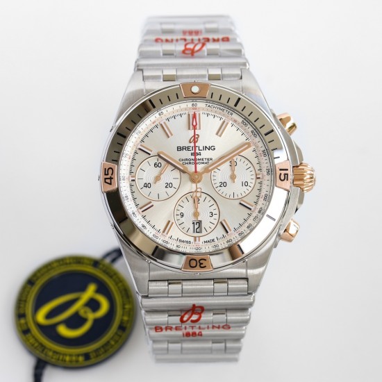 【硬核钢王】GF新品百年灵Chronomat,备受关注的蝴蝶扣辊珠精钢表链因其类似“子弹”的外形被称为“子弹链”。一体式圆滑倒角处理,每一处细节都展现出高辨识度机械美感!表壳纵向拉丝更显GF超凡的打磨功力!材质: 316L精钢直径: 42毫米机芯:Asia-7750机芯GF出品,复刻首选! 【硬核钢王】GF新品百年灵Chronomat,备受关注的蝴蝶扣辊珠精钢表链因其类似“子弹”的外形被称为“子弹链”。一体式圆滑倒角处理,每一处细节都展现出高辨识度机械美感!表壳纵向拉丝更显GF超凡的打磨功力!材质: 316L精钢直径: 42毫米机芯:Asia-7750机芯GF出品,复刻首选!