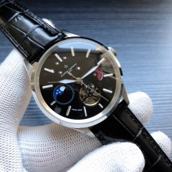 品牌：江诗丹顿༶VacheronConstantinv Z2 款式：尊贵绅士潮男腕表༶机械尺寸：43mm13mm 机芯：三针飞轮月相机械镜面：矿物质水晶玻璃材料：316精钢表扣：折叠扣 精致打造