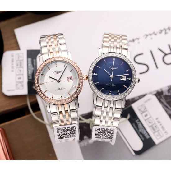 FK-经典款LONGINES浪琴 博雅系列，经典传承，条钉面，纯钢外壳，进口石英机芯，直径31mm厚度6mm，精美做工，完美呈现