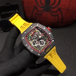 理查德米勒 Richard Mille⌚️碳纤维壳43*50毫米 一如既往防水胶带配原装折叠扣极具个性与夸张的表壳表盘设计只为遇见个性独特的你 一如既往的酷
