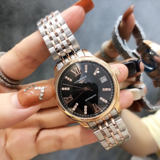 浪琴开创者系列-LONGINES 女士腕表316精钢(做工优质)进口小牛皮/316精钢(两种可选)高制定制全自动机械机芯(走时稳定) 高级强化镀膜镜面 直径35mm,厚度12mm女士腕表 浪琴开创者系列-LONGINES 女士腕表316精钢(做工优质)进口小牛皮/316精钢(两种可选)高制定制全自动机械机芯(走时稳定) 高级强化镀膜镜面 直径35mm,厚度12mm女士腕表
