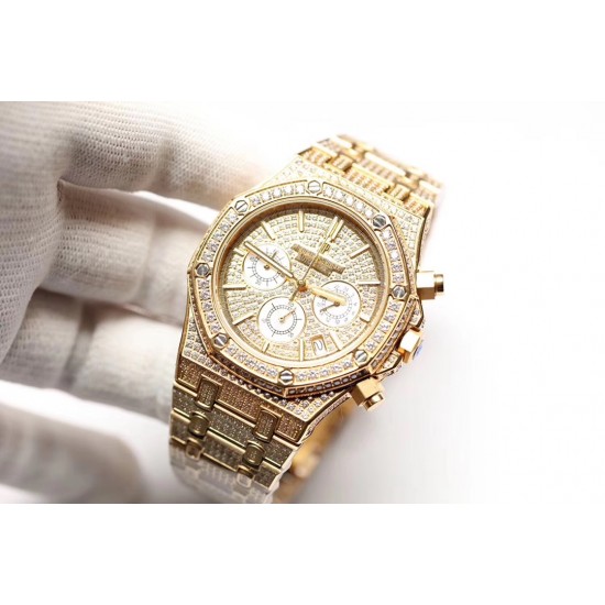 (K8新品)爱彼Audemars Piguet 皇家橡树系列 26320ST 26320BA 26320OR 钻石手表 搭载316L不锈精钢表壳 实心厚重钢带精选进口奥地利水钻 光彩闪耀 采用进口VK石英跑秒机芯 精准计时 耗时11个月 多功能钻石精装手表 尺寸42mm 重量170g (K8新品)爱彼Audemars Piguet 皇家橡树系列 26320ST 26320BA 26320OR 钻石手表 搭载316L不锈精钢表壳 实心厚重钢带精选进口奥地利水钻 光彩闪耀 采用进口VK石英跑秒机芯 精准计时 耗时11个月 多功能钻石精装手表 尺寸42mm 重量170g
