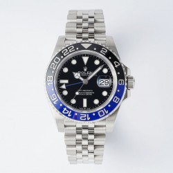 King Rolex GMT  超级复刻火爆来袭了！超精选定制的最佳一体成型圈口，是目前市场上最好的CLEAN陶瓷圈！真正1比1精工制作的904L表壳和AR钢带，完美的展现原装正品细节上的各种精髓！采用高质量精准上海3186一体机芯！ 五珠带 国米 黑蓝陶瓷圈买劳力士 格林尼治 最好的复刻 认准KING!