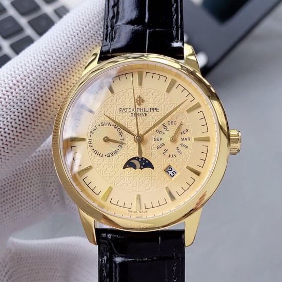 PP最新款式 百达翡丽Patek Philippe 搭配进口9100多功能机芯(零返修)功能(24小时,星期,星辰,月份)进口316精钢!搭配意大利进口小牛皮!原装折叠扣!尺寸42mm。耐磨防刮蓝宝石玻璃!超强防水50米!简约而不简单!百达翡丽,你值得拥有! PP最新款式 百达翡丽Patek Philippe 搭配进口9100多功能机芯(零返修)功能(24小时,星期,星辰,月份)进口316精钢!搭配意大利进口小牛皮!原装折叠扣!尺寸42mm。耐磨防刮蓝宝石玻璃!超强防水50米!简约而不简单!百达翡丽,你值得拥有!