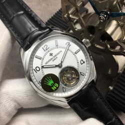 N9 Factory官网同步 原版复刻 江诗丹顿Vacheron Constantin伍陆之型系列 搭配全自动机芯机械陀飞轮！飞轮带有独特的马耳他桥杆，316L精钢表壳，头层意大利牛皮表带，折叠扣，蓝宝石玻璃水晶镜面，表盘：1.3.5.7.9.11.位.指针都含夜光显示！直径41毫米x13毫米  N9诚意之作 值得你品鉴！