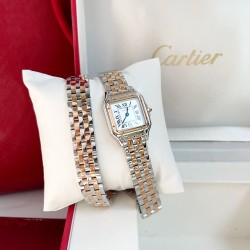 Panthre de Cartier / double chain Width 22mm.Length 30mm. Chain length 44cm卡地亚猎豹系列腕表/双圈表链宽度22mm 长度30mm 链条长度44cm瑞士进口石英机芯，316L精钢表壳表链。蓝晶石表冠，蓝宝石镜面，淬火钢蓝指针，双圈环绕链条，便捷珠宝扣。