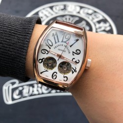 ⭐️法兰克穆勒 Franck Muller ⚜️尺寸 40*55mm ⌚️锥桶型立体壳身⚙️ 全自动镂空双飞轮机芯  头层小牛皮表带原装针扣独特的F M风格 只为专属打造 BG™️ 出品 ✈️