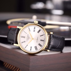 浪琴--LONGINES经典复古，简约时尚全自动机械机芯316L精钢表壳矿物强化玻璃镜面尺寸：直径39mm 厚度13mm
