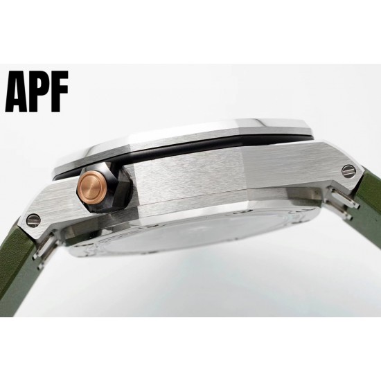 新配色到货 APF厂新款亮相专注 AP 爱彼 潜水表15720腕表 【购入原装拆机复刻】所有细节都同步原装 秒杀市面上同系列 1.搭载4308机芯同步原装7点位置摆轮,2.原装陶瓷旋入式表冠,10点位置表冠内部齿轮同步原装齿轮数量121个,完成原装调节手感一致效果。3.表带原装氟橡胶可替换式橡胶。4.表扣可替换原装可开口快拆。5.日历颜色同步原装配对字面颜色。6.全表字面内圈夜光采用瑞士C3夜光粉,在紫光灯下可以匹对原装发光效果达到乱真工艺。7.表盘工艺原装一样双层夹层日历窗口搭配蓝宝石微型放大镜。 新配色到货 APF厂新款亮相专注 AP 爱彼 潜水表15720腕表 【购入原装拆机复刻】所有细节都同步原装 秒杀市面上同系列 1.搭载4308机芯同步原装7点位置摆轮,2.原装陶瓷旋入式表冠,10点位置表冠内部齿轮同步原装齿轮数量121个,完成原装调节手感一致效果。3.表带原装氟橡胶可替换式橡胶。4.表扣可替换原装可开口快拆。5.日历颜色同步原装配对字面颜色。6.全表字面内圈夜光采用瑞士C3夜光粉,在紫光灯下可以匹对原装发光效果达到乱真工艺。7.表盘工艺原装一样双层夹层日历窗口搭配蓝宝石微型放大镜。