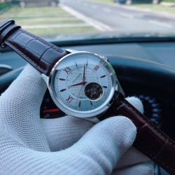 SJ出品 品牌：百达翡丽-PATEK PHILIPPE Z2 精品男士腕表，简约三针搭配飞轮设计，316精钢表壳，采用进口全自动机械机芯（超准走时）尺寸：40mm厚12mm，顶级进口牛皮表带，装配原装针扣 A级水晶镜面 三杰精致推荐男士精品机械腕表 精致传承真实效果 SJ品质的保证