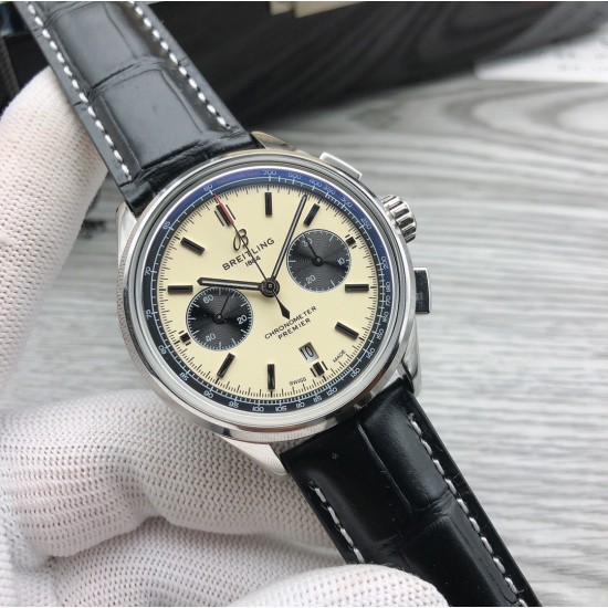 GF 大厂高端狠货 新品 百年灵 BREITLING R6璞雅B01计时腕表Premier B01 Chronograph (吴彦祖同款)材质: 316L精钢直径: 42毫米厚度: 13.65毫米表镜: 锅盖弧面蓝宝石,双面防眩处理表底: 旋入式精钢,透明蓝宝石表冠: 非旋入式,双密封垫机芯:Asia-7750机芯 大厂出品,复刻首选 GF 大厂高端狠货 新品 百年灵 BREITLING R6璞雅B01计时腕表Premier B01 Chronograph (吴彦祖同款)材质: 316L精钢直径: 42毫米厚度: 13.65毫米表镜: 锅盖弧面蓝宝石,双面防眩处理表底: 旋入式精钢,透明蓝宝石表冠: 非旋入式,双密封垫机芯:Asia-7750机芯 大厂出品,复刻首选