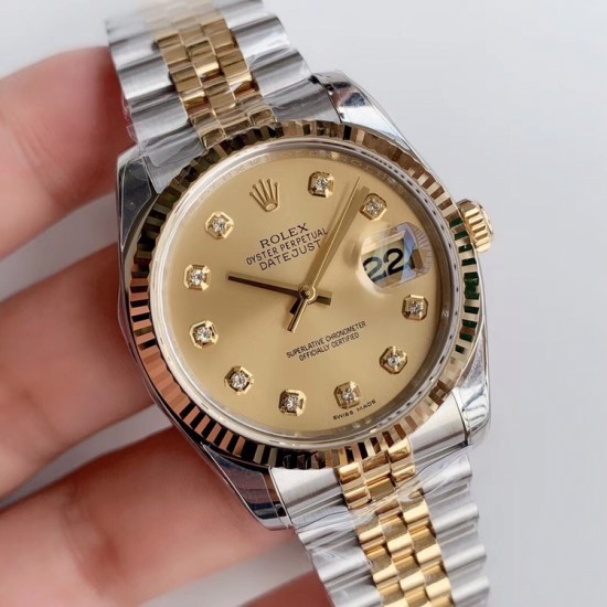 劳力士 ROLEX DATEJUST 日志型36mm系列腕表，搭载全自动机械机芯，精钢表带！