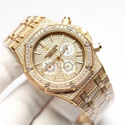 （K8新品）爱彼Audemars Piguet 皇家橡树系列 26320ST 26320BA 26320OR 钻石手表 搭载316L不锈精钢表壳 实心厚重钢带精选进口奥地利水钻 光彩闪耀 采用进口VK石英跑秒机芯  精准计时 耗时11个月 多功能钻石精装手表 尺寸42mm 重量170g