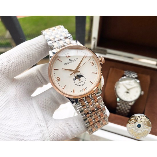 积家 Jaeger Lecoultre 大师系列,经典大三针搭载月相设计,采用全自动机械机芯,进口小牛皮表带,矿物质超强镜面,尺寸43*13mm! 积家 Jaeger Lecoultre 大师系列,经典大三针搭载月相设计,采用全自动机械机芯,进口小牛皮表带,矿物质超强镜面,尺寸43*13mm!