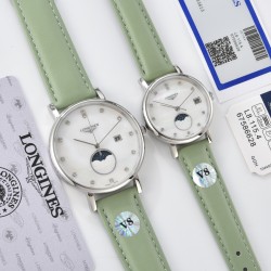 2024年【最新品】七夕节最佳礼品Longines浪琴官方博雅系列情侣腕表 见证爱奇迹时刻时尚潮流男女腕表。采用进口日本机芯。采用进口头层牛皮表带。表壳采用三件套官方一致工艺。腕表尺寸：男39mm女30mm质量杠杠欢迎转发