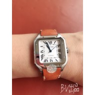 【BV出品】-女装中号 卡地亚新款山度士表壳：316材质表盘：镀银珠光经典罗马字表针：瑞士工艺烧制钢蓝玻璃：瑞士增透白膜/防弦/防手纹AF工艺处理表带：配备人体工力学SmartLink拆卸系统多切面尖晶蓝宝石机芯：MIYOTA-9015（配原版1847MC自动锤）          BV正品1:1开模，真正做到可同原版配件互换。配备卡地亚实用两项发明“SmartLink”表链调节装置和“QuickSwitch”表带快速替换装置