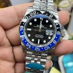 “百事圈” ROLEX 劳力士 GMT格林尼治型 尺寸40mm！精钢表壳表链，蓝宝石镜面，超级夜光，双向陶瓷旋转表圈，原装折叠扣！