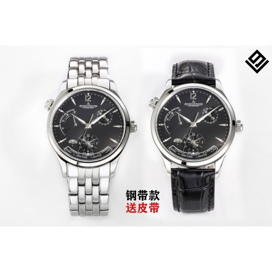 V9 积家 JL 大师系列1428121 J28 钢带经过长达3年时间精心研发,13套大大小小零散模具,39道工序的磨合,每一个菱角.细角凹凸明显可见,对表图明显无差异!39毫米 的直径设计(尺寸专柜一样,非42不对版),表盘布置10点钟的动能显示窗, 2点钟的日历显示盘,6点钟位置的第二时区显示盘,还有最下面的世界时显示窗,搭配的完美无瑕,堪称经典之作。搭载积家自动的CaL.939自动上链机芯。欢迎品鉴! V9 积家 JL 大师系列1428121 J28 钢带经过长达3年时间精心研发,13套大大小小零散模具,39道工序的磨合,每一个菱角.细角凹凸明显可见,对表图明显无差异!39毫米 的直径设计(尺寸专柜一样,非42不对版),表盘布置10点钟的动能显示窗, 2点钟的日历显示盘,6点钟位置的第二时区显示盘,还有最下面的世界时显示窗,搭配的完美无瑕,堪称经典之作。搭载积家自动的CaL.939自动上链机芯。欢迎品鉴!