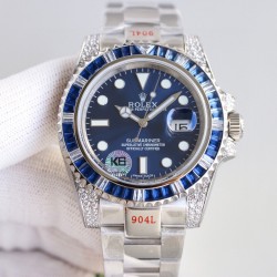 ROLEX 劳力士 顶级玩物 用劳力士最经典的潜航系列水鬼作为原型，经过圈口钻石的二次改装，精致动人！西铁城全自动机械机芯，超强夜光字面，尺寸40mm！