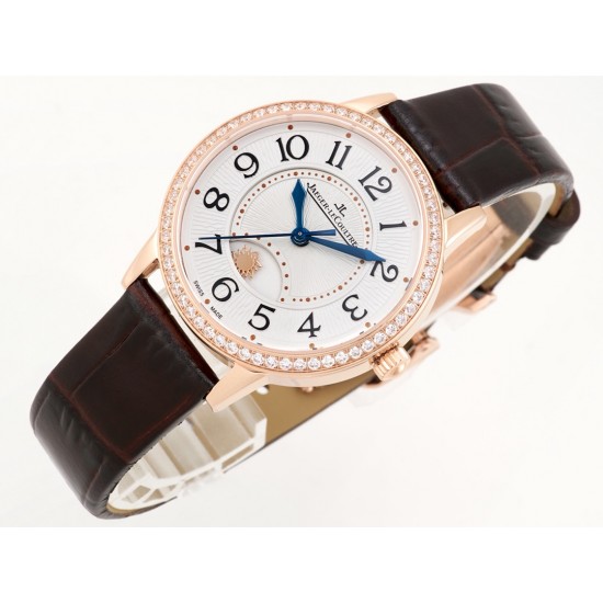 TW出品:积家约会系列自动机械图为女表 【尺寸】尺寸34mm 厚度10mm【机芯】搭载进口9015机改原装cal.898A自动上链机芯(不是加夹板)【表带】搭配进口意大利牛皮表带 【显示指针】顶级烧钢兰指针 具昼夜显示功能 TW出品:积家约会系列自动机械图为女表 【尺寸】尺寸34mm 厚度10mm【机芯】搭载进口9015机改原装cal.898A自动上链机芯(不是加夹板)【表带】搭配进口意大利牛皮表带 【显示指针】顶级烧钢兰指针 具昼夜显示功能