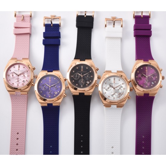 FK-VACHERON CONSTANTIN【江诗丹顿】纵横四海系列,六针多功能跑秒版火热上市,突破传统,时尚优雅的多彩表带,可满足佩戴者在不同场合的需求,多样化的色彩设计演绎大胆而时尚的风格,江诗丹顿在装置时始终将舒适性放在首位,确保腕表完美贴合手腕,纯钢表壳,进口石英机芯,蓝宝石水晶玻璃,舒适胶质表带,采用原装针式表扣佩戴方便!尺寸:36.5mm FK-VACHERON CONSTANTIN【江诗丹顿】纵横四海系列,六针多功能跑秒版火热上市,突破传统,时尚优雅的多彩表带,可满足佩戴者在不同场合的需求,多样化的色彩设计演绎大胆而时尚的风格,江诗丹顿在装置时始终将舒适性放在首位,确保腕表完美贴合手腕,纯钢表壳,进口石英机芯,蓝宝石水晶玻璃,舒适胶质表带,采用原装针式表扣佩戴方便!尺寸:36.5mm