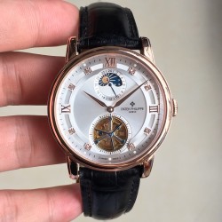 时尚新款 PATEK PHILIPPE【新年巨献 最高版本】百达翡丽超级多功能系列（功能 12字位日月星辰显示 6字位飞达显示）和原装一样的带水平压纹工艺，带荧光刻度 ，42mm直径。316L精钢镀金，原装进口镀膜水晶镜面。字面的外钻为施华洛世奇钻，通透闪亮，气质非凡。在目前技术范畴内尽可能接近原装，此款腕表让您驾驭所有场合。