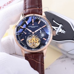 品牌：江诗丹顿 -Vacheron Constantin  类型：[酷]男士夜光腕表表壳：316精钢（做工优质）表带：进口真牛皮/316精钢（两种可选）机芯：高级定制全自动星辰月相驼飞轮机械机芯（走时稳定）玻璃：高级强化镀膜镜面尺寸：直径41mm，厚度13mm。