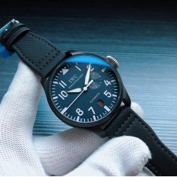 大飞新品 万国 IWC H5 概念表特别版 【表壳】腕表数据46mm.与原装一致，采用高科技强化316精钢【字面】采用飞机引擎形状.菱角切工形状工序、上下不同版层配合十分艰难，在精湛技艺和强大的耐心，使之显现凸出的立体感。【表镜】蓝宝石水晶玻璃表镜，双面蓝色高透镀膜。工艺吻合原装，通透度直逼正品。新款必属精品 敬请各路表友品鉴 三杰精致推荐男士精品机械腕表 精致传承真实效果
