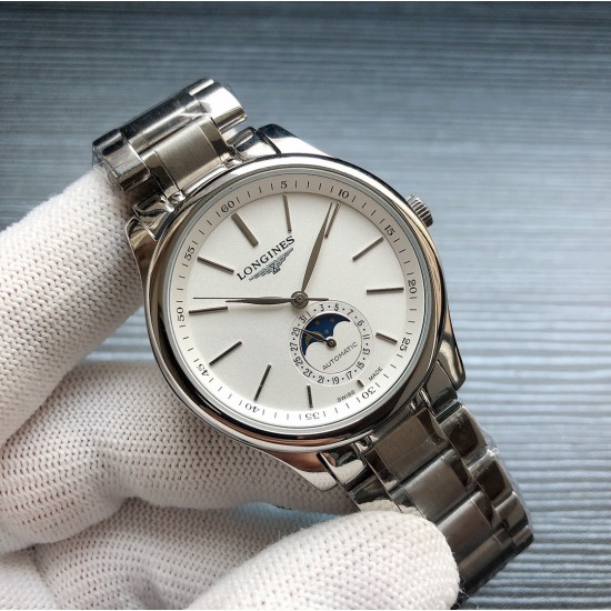 2019浪琴官网新品v2版本浪琴 LONGINES L33 名匠系列月相 市场上唯一一家官方1:1复刻版本，不惜成本[强]升级瑞机壳套字面，原装月相，区别市场普通版本 配置全自动机械机芯，316L精钢，蓝宝石镜面，尺寸39.5mm专柜同步，SJ出品让表又再次刷新高性价比的购表体验