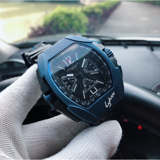 FRANCKMULLER 法兰克穆勒 F12 Lykan Hypersport 超跑限量款腕表,还记得速度激情7里面那款全球限量7辆的LYKAN超跑吗?携手FM限量打造跑车专属腕表! 尺寸宽40mm(连把头53mm),长55mm。搭载进口VK石英计时机芯,超立体内圈表盘,胶带采用LYKAN 跑车级轮胎橡胶!有电蓝 玫瑰金 黄金表壳供君选择!真是帅到没朋友三杰精致推荐男士多功能石英腕表 SJ为你精心打造超真实实物图拍摄 FRANCKMULLER 法兰克穆勒 F12 Lykan Hypersport 超跑限量款腕表,还记得速度激情7里面那款全球限量7辆的LYKAN超跑吗?携手FM限量打造跑车专属腕表! 尺寸宽40mm(连把头53mm),长55mm。搭载进口VK石英计时机芯,超立体内圈表盘,胶带采用LYKAN 跑车级轮胎橡胶!有电蓝 玫瑰金 黄金表壳供君选择!真是帅到没朋友三杰精致推荐男士多功能石英腕表 SJ为你精心打造超真实实物图拍摄