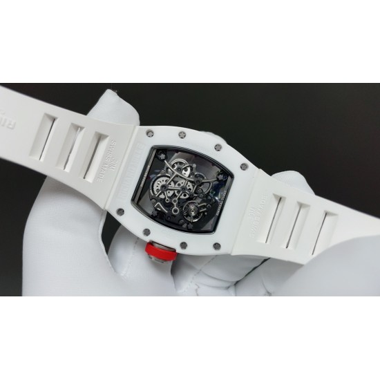 今日推荐理查德RM055 白陶瓷 V4版 42mm 双发条一体机 顶级品质 出货实拍✈️